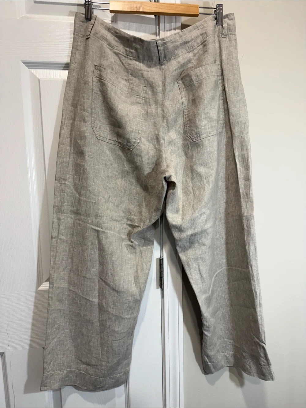 Quince 100% European Linen Wide Leg Pants Flax 14 NWOT